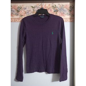 Ralph Lauren Sport Medium Purple Logo Casual Outdoor Athleisure Stretch Top